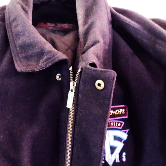 SNAP-ON 75th Anniv. Men's XL Black Wool & Leather Vintage Jacket ~ (1995) ~ EVC - Picture 11 of 14